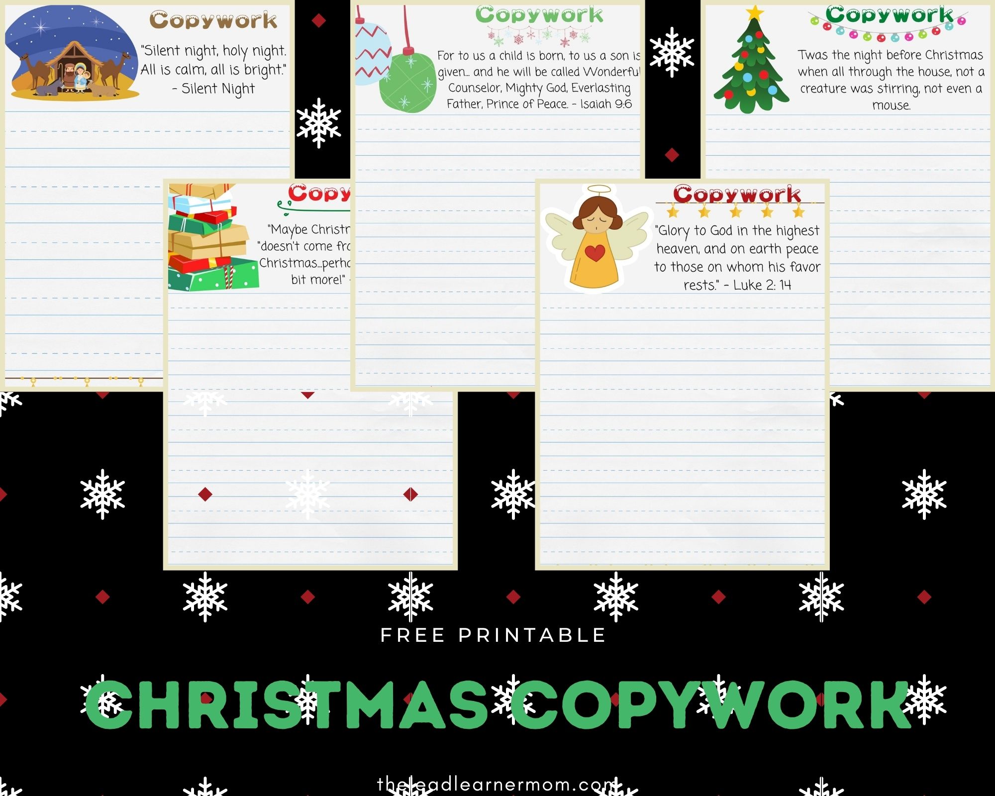 12 Free Christmas Printables: Writing Prompts & Copywork - The Lead ...